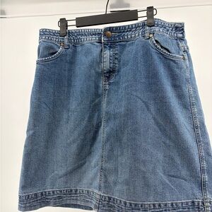 Christopher & Banks Size 14 Above the Knee Jean Skirt, Cotton & Spandex
